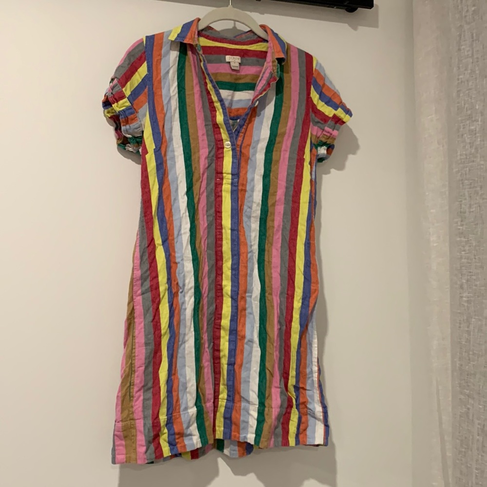 Rainbow Striped J-Crew Dress Size Small